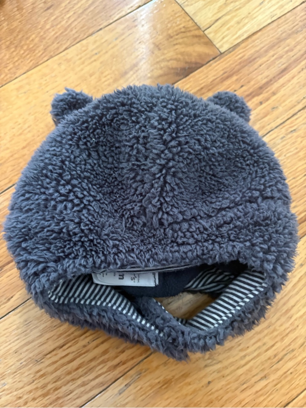Carter's Plush Bear Ear Winter Hat - Charcoal